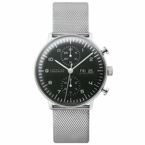 ユンハンス JUNGHANS マックスビル 027 4500 45 ブラック文字盤 腕時計 メンズ