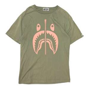 A BATHING APE アベイシングエイプ　Shark Print T-Shirts(SAMPLE品）カーキ系 