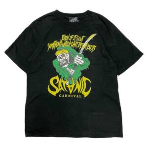 LEFLAH レフラー　Print T-Shirts (SATANIC CARNIVAL) ブラック サイズ:L