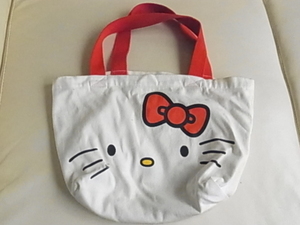ハローキティ　帆布バッグ　可愛い赤の持ち手　サンリオ　キティちゃん　kitty