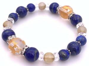 Натуральный камень хрустальный золото резьба Blue Dragon 12 мм мяч и рутиловый кварц и браслет lapis lazuli