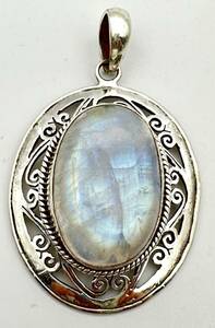  natural stone moonstone ( month length stone )silver925 top /HANDMADE-A5