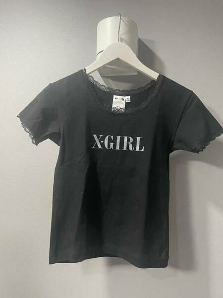 未使用極美品X-GIRLエックスガール半袖Tシャツカットソートップス黒ブラック