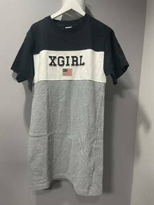 X-GIRL X-girl короткий рукав тренировочный One-piece tops серый чёрный белый tops 