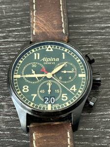 Alpina Geneve Alpina june-b watch AL372X4S26 STAR TIMER SAPPHIRE men's chronograph green Brown timer 