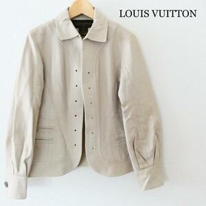 良品 LOUIS VUITTON ルイヴィトン サイズ38 コットン ジャケット コーチジャケット ミドル丈 ベージュ系