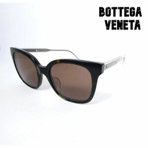 良品 BOTTEGA VENETA ボッテガヴェネタ 52□20 セルフレーム フルリム ウェリントン サングラス アイウェア 茶 ブラウン