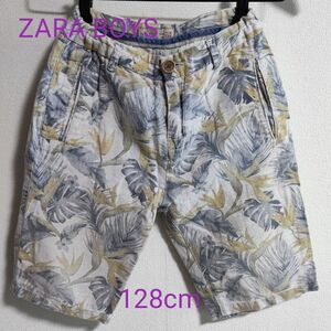 ★ZARA★リネン素材ハーフパンツ★128cm ボタニカル柄