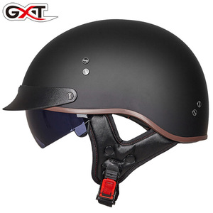 ハーフヘルメット 内蔵ゴーグル 半帽ヘルメット 男女兼用 バイクヘルメット 半キャップ ヘルメットマットブラック　サイズ： XL