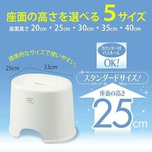 リス 風呂椅子 H&H ホワイト 高さ25cm『防カビ加工』日本製_画像3