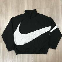 Nike STMT WVN HRB Statement Woven Jacket Black White Big Swoosh ナイキ ビッグ スウォッシュ スウッシュ ジャージ トラック ジャケット_画像1