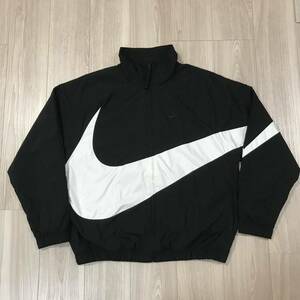 Nike STMT WVN HRB Statement Woven Jacket Black White Big Swoosh ナイキ ビッグ スウォッシュ スウッシュ ジャージ トラック ジャケット