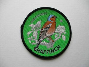 70s WORLD WILDLIFEズアオアトリ『CHAFFINCH』Collector Badgesワッペン/鳥バードウォッチング野鳥OUTDOOR アウトドアPATCHアップリケ V193