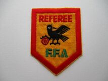 サッカー REFEREE F.F.A審判ワッペン旧/ヤタガラス八咫烏レフェリー装備バッジJFAエンブレム マークPATCHパッチSOCCERアップリケ V191_画像1