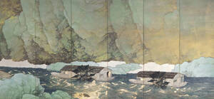 Art hand Auction 河合玉堂 行く春 60x27.7cm ポスター 複製 ◆新版画 小原古邨 川瀬巴水 北斎 歌麿 土屋光逸 吉田博 月岡芳年, 絵画, 浮世絵, 版画, 美人画