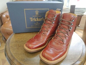  Tricker's gi Lee boots UK size 5 lady's red tea color 