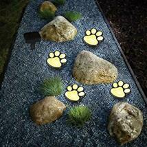 即決◇ LEDソーラー ガーデンライト 屋外 防水 庭の装飾 犬猫動物 足跡 ライトパス 芝生ランプ_画像1