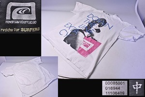 リバーサル ★ reversal ★ rvddw ★ Tシャツ ★ TEE ★ M ★ ビキニ女性 ★ 白 ★ 綿100% ★ 厚地 ★ DOWN THE LINE EXTACY ★ 中古品 ★