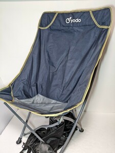 アウトドアチェア 折りたたみ yodo 超軽量 アウトドアチェア ハイバック 椅子 収納袋付属 キャンプ ブルー チェア