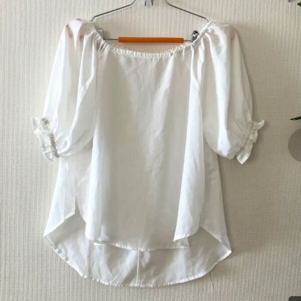 新品未使用 レディース ショコラフィネローブ ギャザー半袖ブラウス