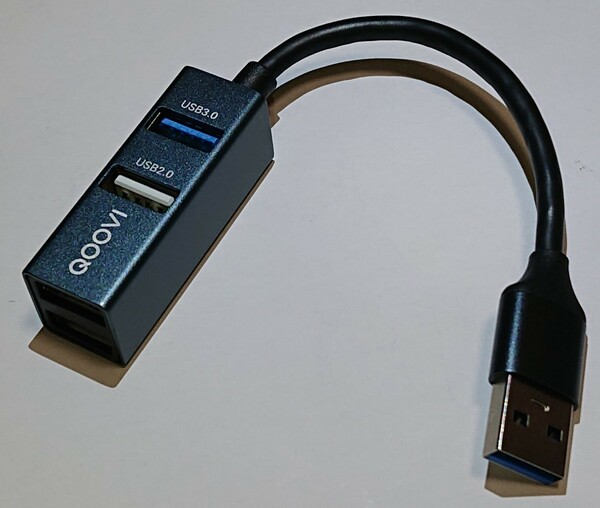 【送料無料】【新品未使用】　QOOVI　USB Type-A　USBハブ　 USB3.0　USB2.0　4口　ブルー