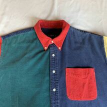 90s J.CREW CRAZY PATTERN CORDUROY B.D.SHIRT クレイジーパターン コーデュロイシャツ ボタンダウンシャツ アメトラ トラッド TRAD 80s XL_画像5