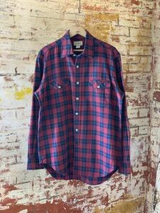 80s L.L.Bean PLAID FLANNEL SHIRT MADE IN USA ヴィンテージ ビンテージ エルエルビーン チェックシャツ フランネルシャツ アメリカ製 70s