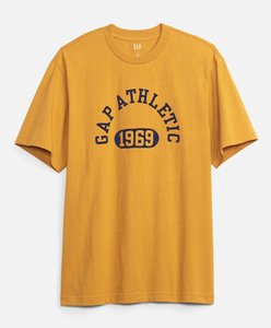  new goods tag attaching /2990 jpy ./1~2 point #GAP Gap /a attrition сhick ATHLETIC Logo T-shirt ( unisex )GOLDEN/L# stock limit #