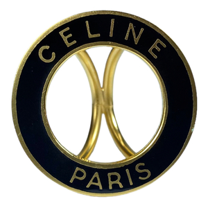 CELINE セリーヌ スカーフリング 小物 サークル ロゴ GP ブラック ゴールド レディース