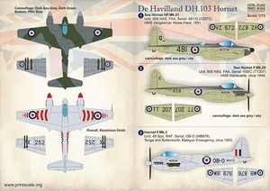 プリントスケール 72-244 1/72 デ・ハビランド DH.103 ホーネット