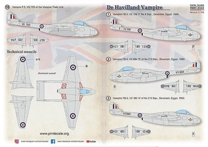 プリントスケール 72-422 1/72 デ・ハビランド FB ヴァンパイア