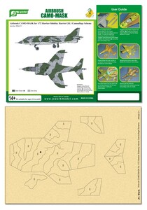 J's Work PPA5171 エアブラシ用迷彩マスキング 1/72 ホーカー・シドレー ハリアー GR.1 カモフラージュ