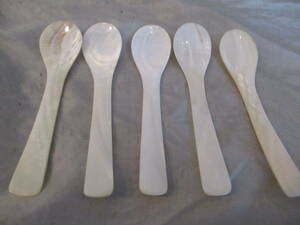 * natural White Butterfly . white shell spoon .5 pcs set unused storage goods natural life Cafe 1 psc making *