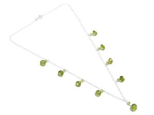  free shipping [ natural peridot ] necklace yellowtail o let cut 