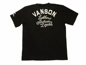 Vanson バンソン NVST-2201 ロゴ刺繍 吸汗速乾 抗菌防臭 UVカット 膨れジャガード 半袖Ｔシャツ ブラック XXL 新品