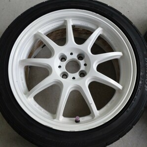 WORK EMOTION ワーク エモーションD9R 17×7J オフ47 4穴PCD100 DUNLOP DIREZZA ダンロップ ディレッツァDZ101 215/45-17 9.5分山 2020年製の画像3