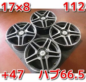 WSP Italy(ダブリューエスピー イタリー)17×8 PCD112 5H +47 ハブ66.5♪ホイールのみ4本♪ベンツ等に！店頭受け取り歓迎♪R505W118