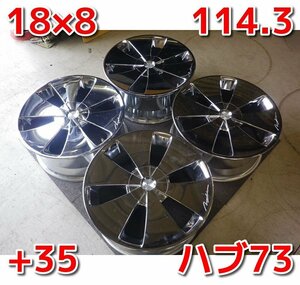 D.A.D ZUENGLEIN(ツェンレイン )♪18×8 PCD114.3 9H(4+5) +35 ハブ73♪ホイールのみ4本♪アルファード・ヴェルファイア等に！R506W1