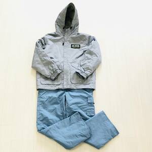 AS0223 ellesse エレッセ キッズ セットアップ スキーウエア 150 グレー 灰 水色 あたたか 冬 上下セット 防寒着 ウィンタースポーツ 雪