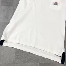 イタリア製　FRANKLIN MARSHALL フランクリンマーシャル　胸ポケット　襟ライン入半袖ポロシャツ　鹿の子　半袖シャツ ホワイト　サイズ XS_画像5