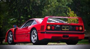 Art hand Auction 法拉利 F40 LM Pininfarina 1988 超级跑车绘画风格壁纸海报特大 1063 x 576 毫米可剥离贴纸 003S1, 汽车相关商品, 按汽车制造商, 法拉利