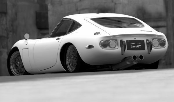 トヨタ 2000GT 前期型 ワイヤースポークホイール 1967年 名車 モノクロ 絵画風 壁紙ポスター 特大 979×576mm(はがせるシール式)020S1, 自動車関連グッズ, 自動車メーカー別, トヨタ