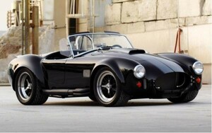 Art hand Auction Shelby Cobra 427 SC 1967 黑色绘画风格壁纸海报宽特大 921 x 576 毫米(可移除贴纸类型)002W1, 汽车相关商品, 按汽车制造商, 福特