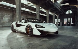 マクラーレン 570S スパイダー Novitec 2018年 スーパーカー 絵画風 壁紙ポスター 特大ワイド版 921×576mm はがせるシール式 003W1