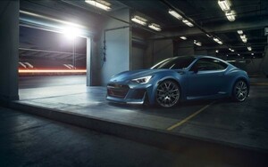 スバル BRZ STI Performance Concept 2015年 富士重工 絵画風 壁紙ポスター ワイド版921×576mm （はがせるシール式） 003W1