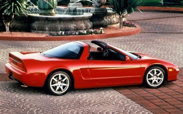 本田 Acura NSX-T 敞篷车 红色 1990 绘画风格壁纸海报 特大宽版 921 x 576 毫米 (可移除贴纸类型) 004W1, 汽车相关商品, 按汽车制造商, 本田