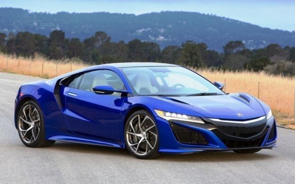 Honda Acura NSX Blue 2016 Painting-style Wallpaper Poster Extra-large Wide Version 921 x 576 mm (Removable Sticker Type) 002W1, Automobile related goods, By car manufacturer, Honda