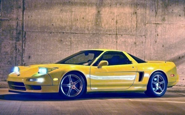 Honda Acura NSX-T 1990 North America Yellow Painting Style Wallpaper Poster Extra Large Wide Version 921 x 576mm (Peelable Sticker Type) 010W1, Automobile related goods, By car manufacturer, Honda