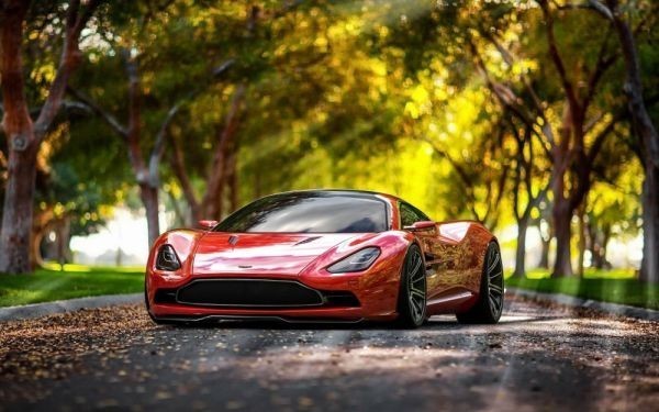 ملصق ورق حائط بنمط لوحة سيارة Aston Martin DBC Concept Red 2013، إصدار واسع للغاية 921 × 576 مم (نوع الملصق القابل للنزع) 001W1, سيارة, دراجة نارية, السلع المتعلقة بالسيارات, آحرون