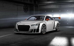 Art hand Auction Audi TT Clubsport Turbo 2015 Papier peint style peinture Audi blanc extra large 921 x 576 mm (type d'autocollant amovible) 002W1, Biens liés à l'automobile, Par constructeur automobile, Audi